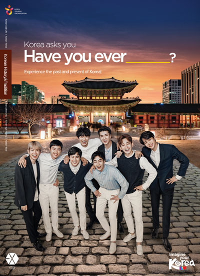 EXO 멤버 8명이 등장하는 한국관광 광고영상이 외국인 관광객을 유혹한다./한국관광공사