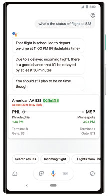 구글이 지난 17일부터 구글 어시스턴트를 통한항공편 지연운항 예측 알림 서비스를 제공한다