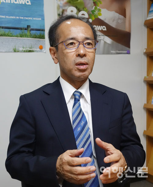 시모지 요시로 회장은 "오키나와는 타이완 등 아시아 국가의 방문객이 늘어나는 추세이지만 단발적인(크루즈 등) 경우가 많아 꾸준히 유입이 되는 한국 시장이 매우 중요하다"라고 말했다