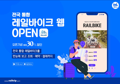 코레일관광개발이 20일 전국 통합 레일바이크 웹사이트를 오픈했다. 8월에는 경북문화기행 하이스토리 보물원정대도 진행한다