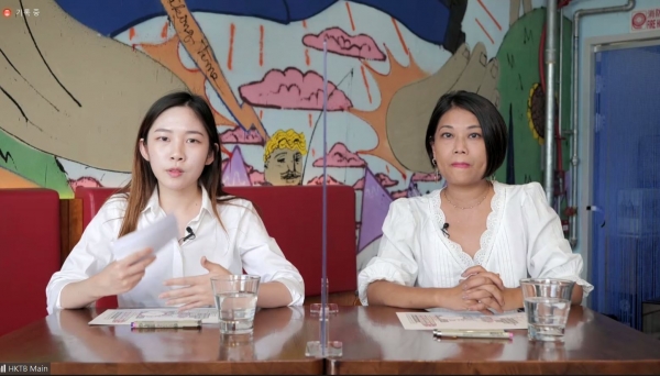 홍콩 랜선 아트투어 진행자 체리 챈(Cherie Chan, 왼쪽)과 젠탱글 아티스트 테레스 챈(Terese Chan) / 캡처
