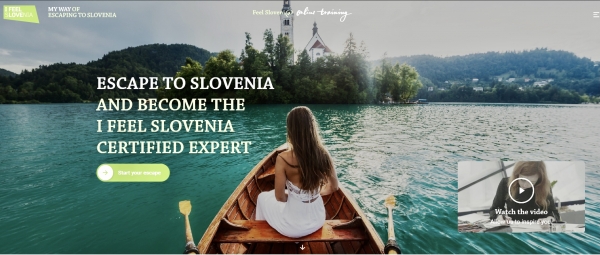 슬로베니아 해외 여행사 직원 교육 플랫폼 화면 / 슬로베니아관광청