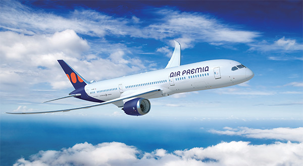 에어프레미아는 2017년 7월에 설립된 국내 최초의 하이브리드 항공사다. 국내에선 대한항공만이 유일하게 운항하는보 잉사의 최신 중형 항공기 ‘787-9(드림라이너)’를 에어프레미아의 1호기로 도입했다