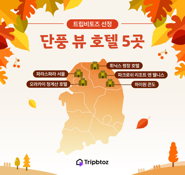 트립비토즈가 '단풍 뷰'를 즐길 수 있는 서울 시내 호텔 5곳을 선정했다 / 트립비토즈 