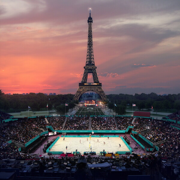 에펠탑 앞 경기장에서는 비치발리볼 경기, 장애인 축구 경기가 펼쳐질 예정이다 / Stade Tour Eiffel ⓒParis 2024 