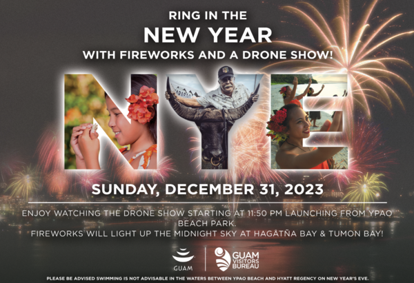 괌정부관광청이 12월31일부터 1월1일까지 신년 맞이 드론쇼 및 불꽃놀이를 진행한다 / 괌정부관광청 
