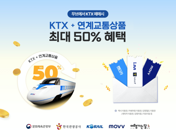                       무브가 KTX와 연계교통상품 예매시 최대 50% 혜택을 제공한다 / 무브 