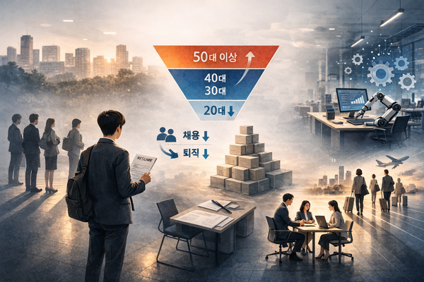 ‘2024 관광산업조사’에 따르면 50~60세 미만 인력은 2021년 1만4,721명에서 2023년 1만5,265명, 2024년 1만7,534명으로 꾸준히 증가하며 최대 연령층이 됐다 / AI 생성 이미지