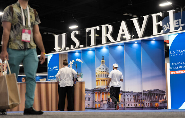 컨벤션 센터 전시홀 내 미국여행협회(U.S. Travel Association) 부스 / 송미주 기자