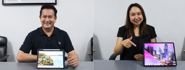 왼쪽부터 산티야 리조트 앤 스파 방콕오피스의 대니 K 수코몰(Danny K Sukomol) 부사장, 모드 사톤 호텔 방콕의 오타랏 위롯데차(Otharat Virojdecha) 세일즈 앤 마케팅 부사장 / 김다미 기자