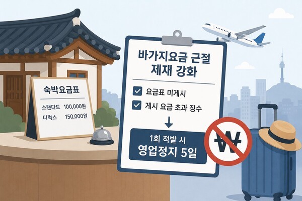 외국인관광 도시민박업과 한옥체험업에 대한 숙박요금 관리가 강화된다. / AI 생성 이미지
